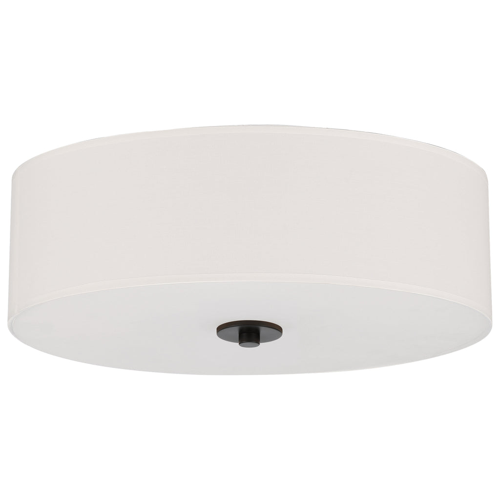 Mid Town LED Flush Mount, Matte Black / 18"