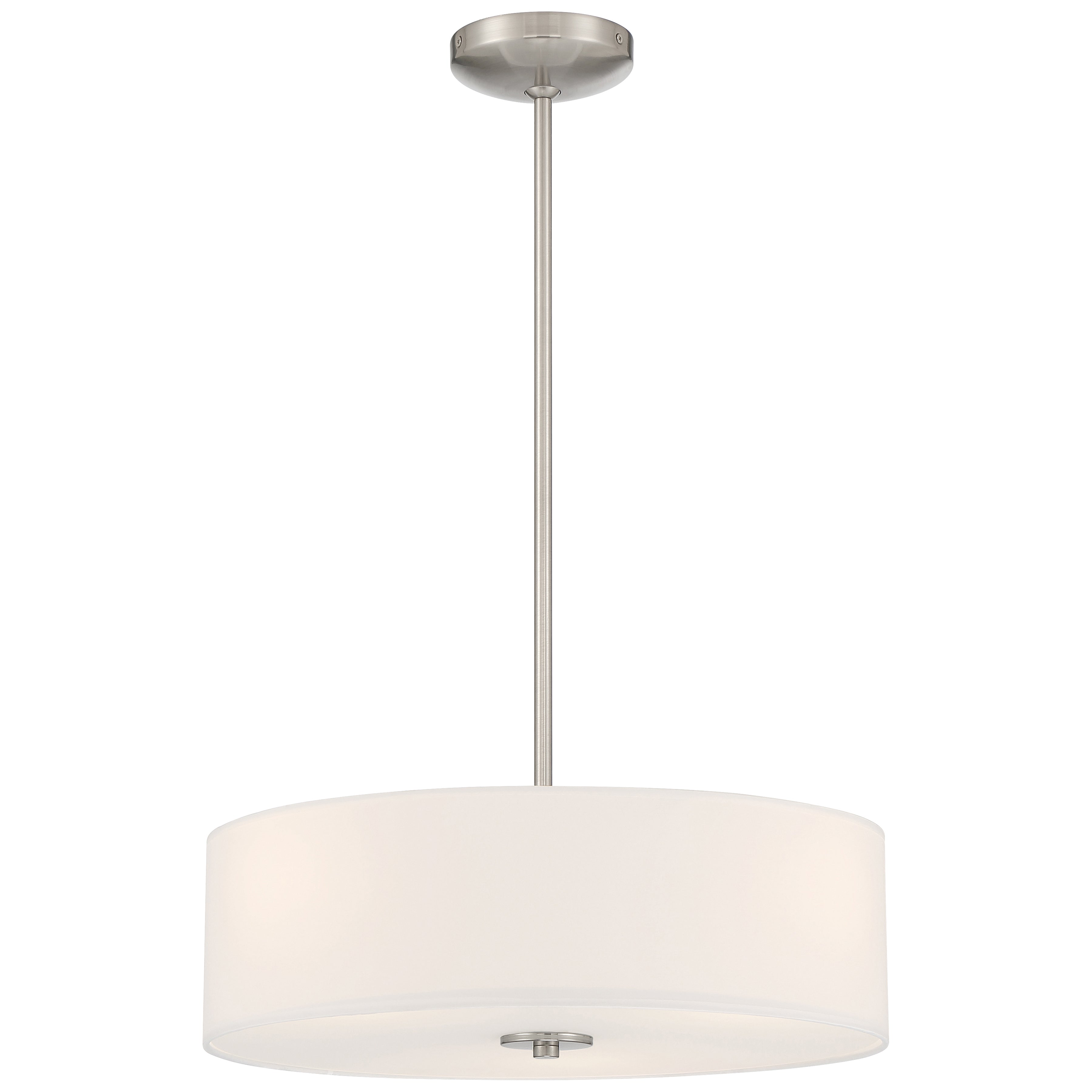 Mid Town LED Pendant or Semi-Flush, Brushed Steel / 18"