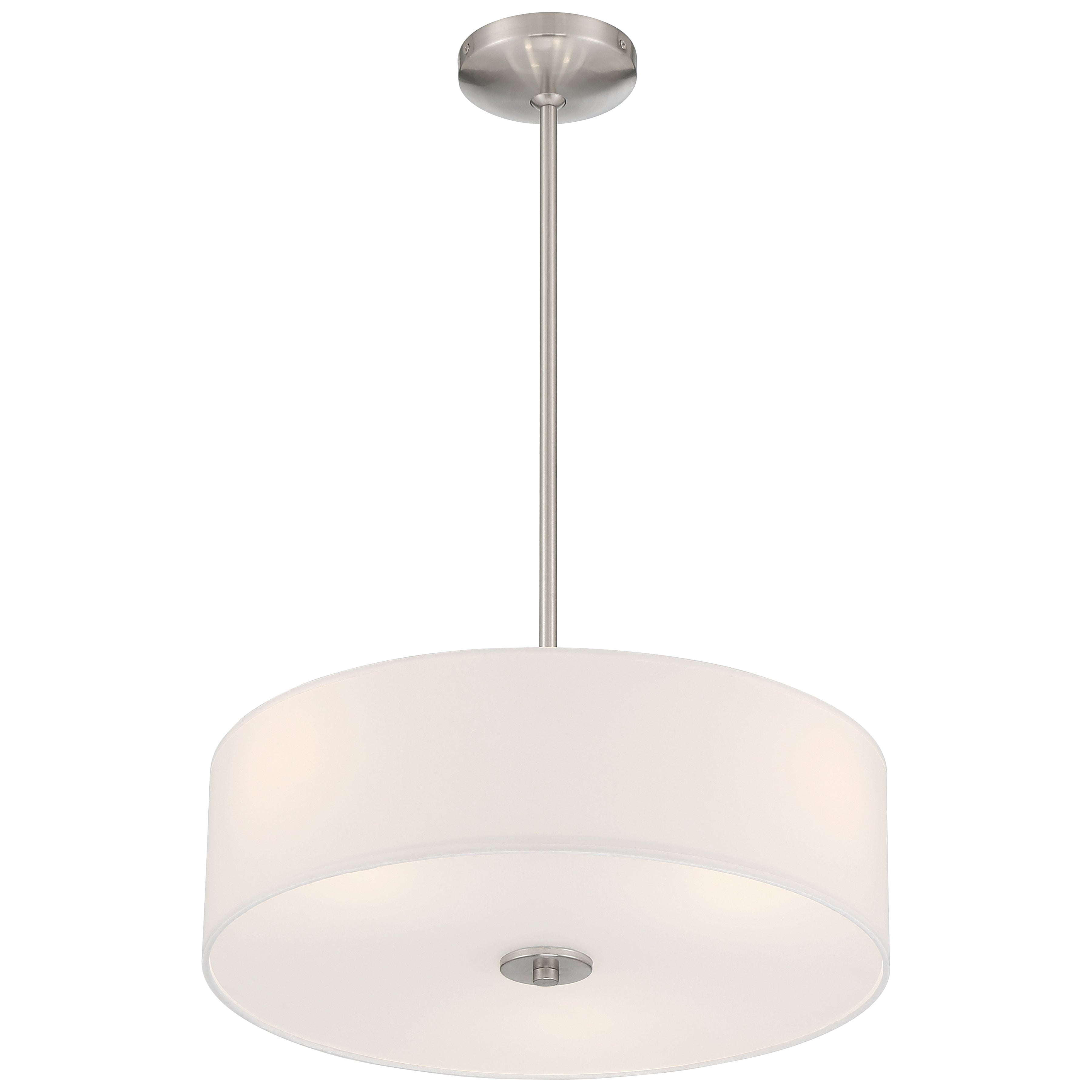 Mid Town LED Pendant or Semi-Flush, Brushed Steel / 18"