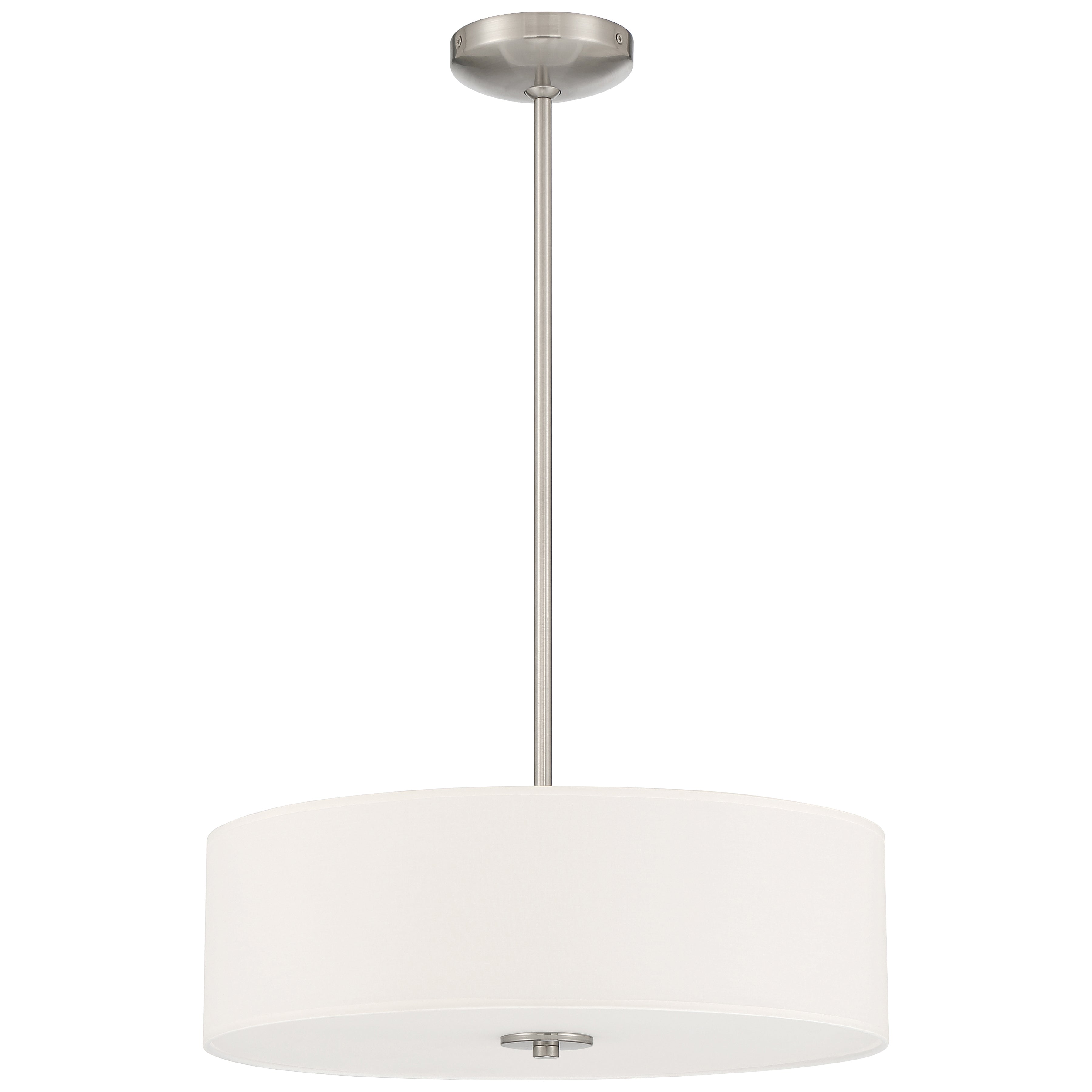 Mid Town LED Pendant or Semi-Flush, Brushed Steel / 18"
