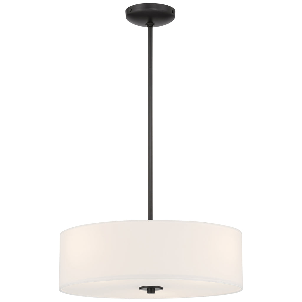 Mid Town LED Pendant or Semi-Flush, Matte Black / 18"