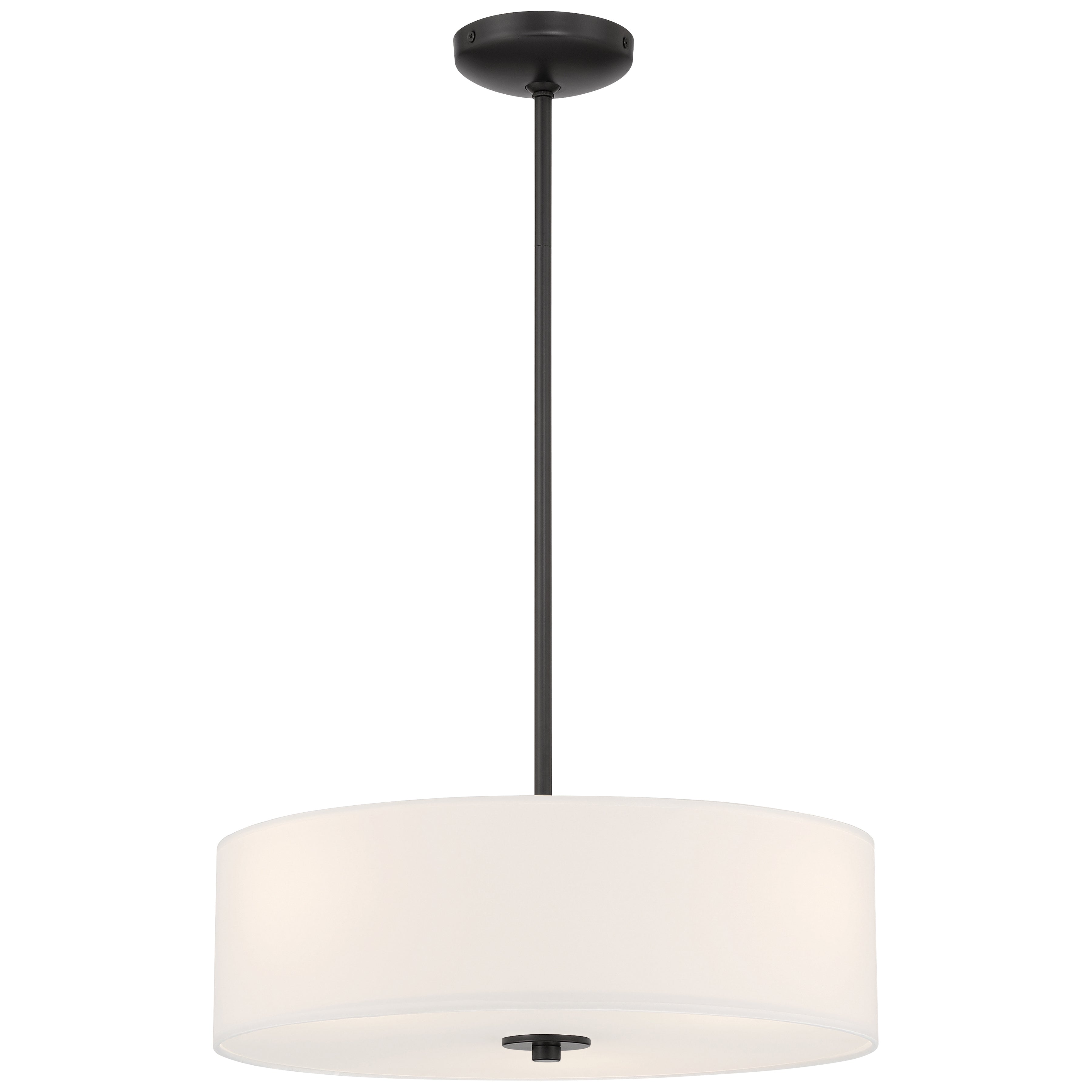 Mid Town LED Pendant or Semi-Flush, Matte Black / 18"
