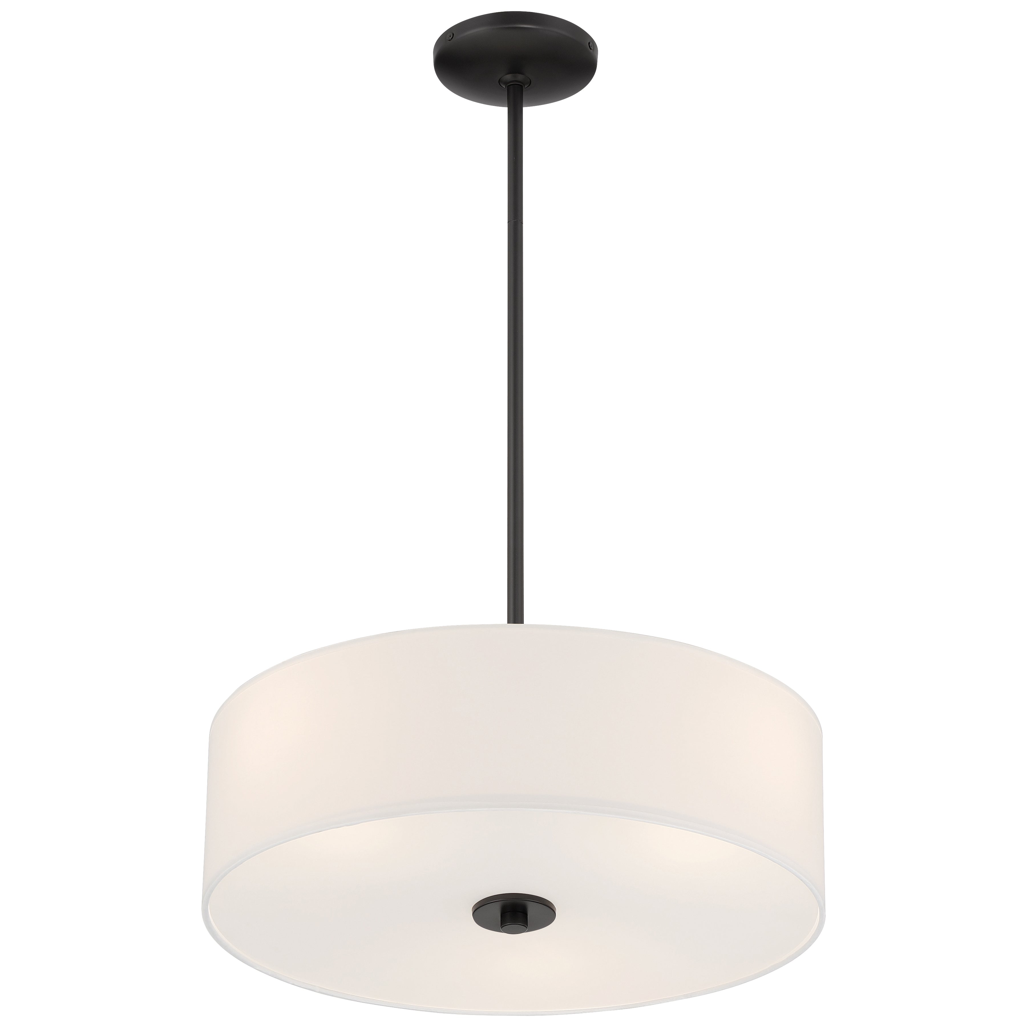 Mid Town LED Pendant or Semi-Flush, Matte Black / 18"