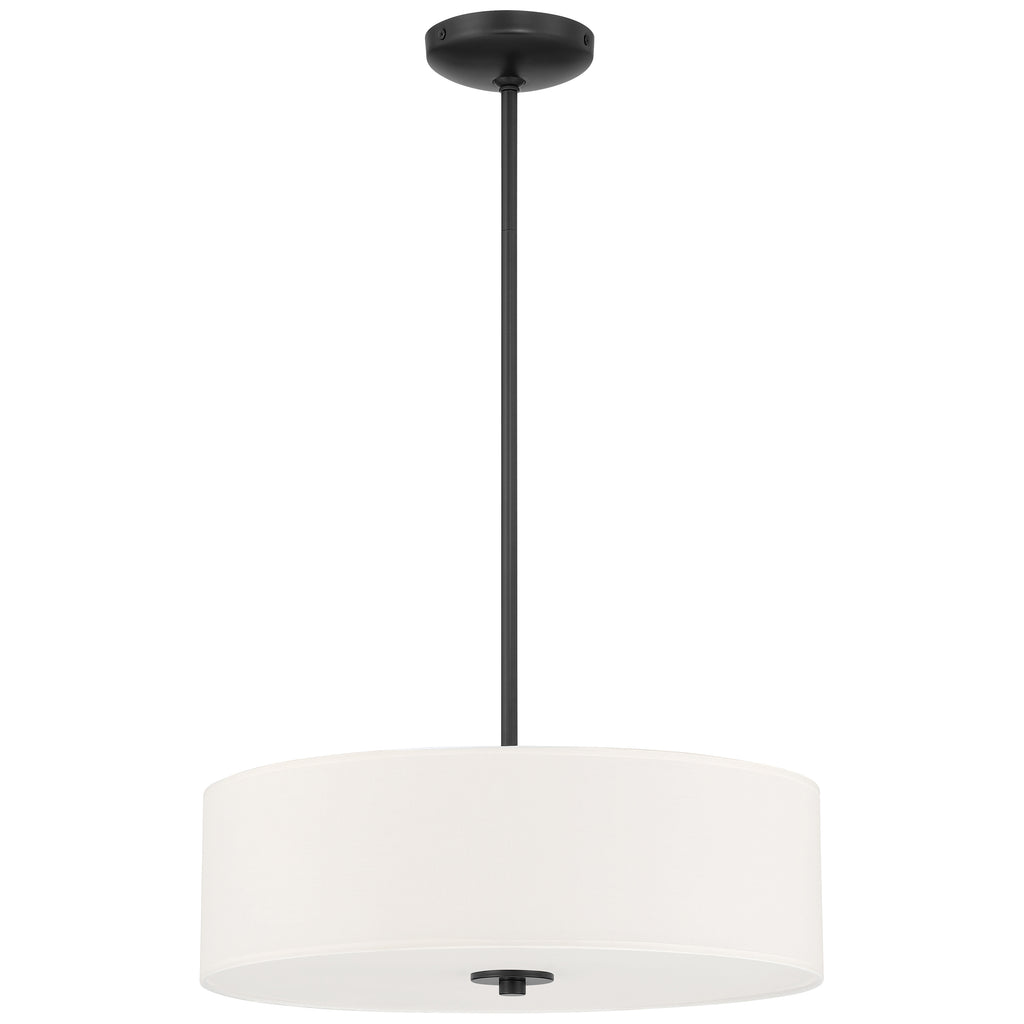 Mid Town LED Pendant or Semi-Flush, Matte Black / 18"