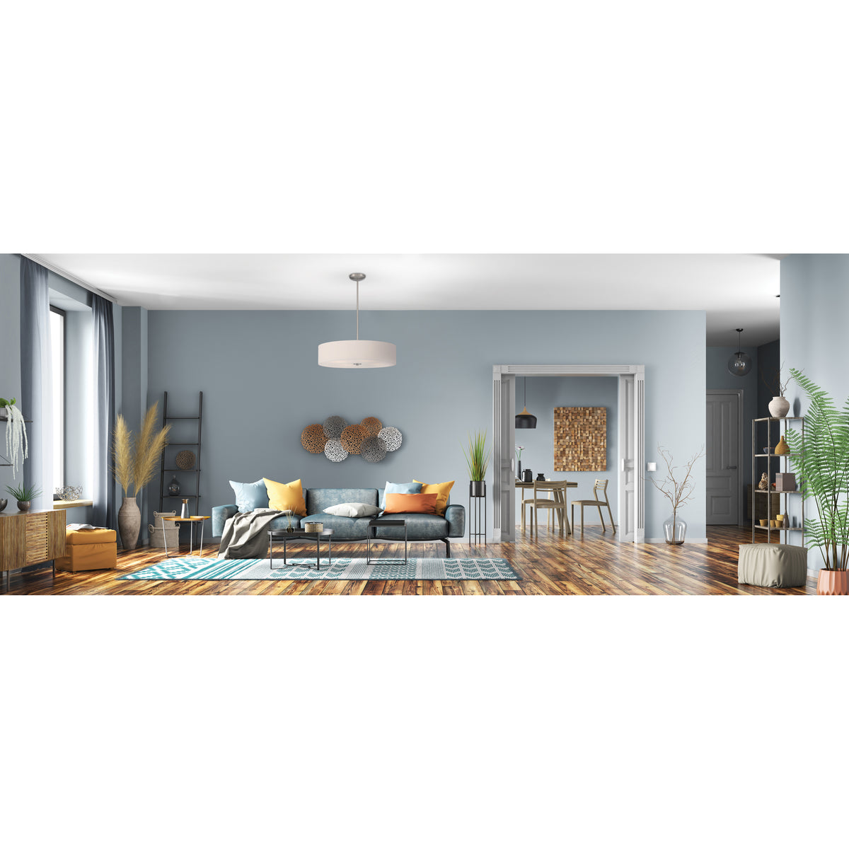 Access Lighting Mid Town LED Pendant or Semi-Flush, Brushed Steel / 24", image 7