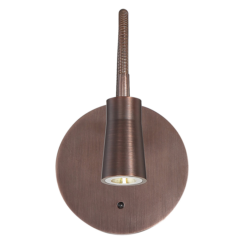 Epiphanie Gooseneck LED Wall Reading Light, Bronze