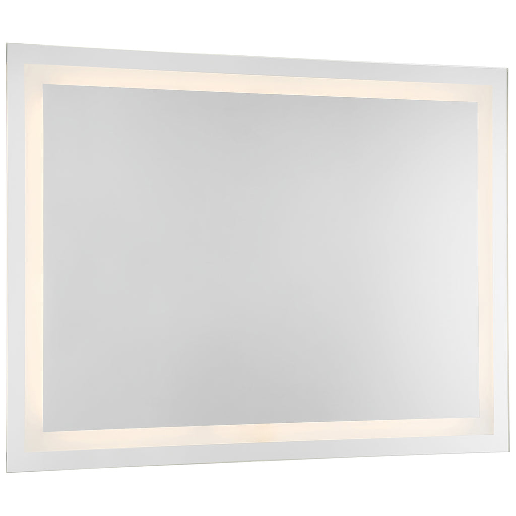 The Peninsula 36x48 LED Mirror by Access Lighting is a rectangular wall-mounted mirror featuring a built-in LED light strip bordering the inside edge, shown against a plain white background.