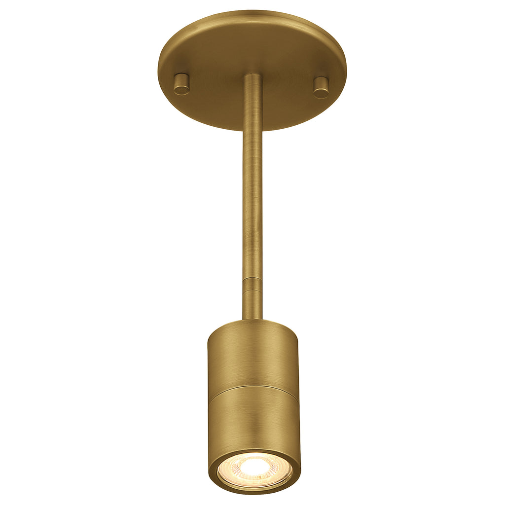 Cafe Dual Mount 1 Light LED Wall or Ceiling Spotlight, Antique Brushed Brass