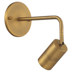 Cafe Dual Mount 1 Light LED Wall or Ceiling Spotlight, Antique Brushed Brass