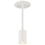 Matte white Cafe Dual Mount 1 Light LED spotlight by Access Lighting, wall or ceiling-mounted with a round base and single downward-facing bulb.