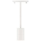 Matte white Cafe Dual Mount 1 Light LED Wall or Ceiling Spotlight by Access Lighting, featuring a cylindrical design with a straight rod connecting the base to the light.