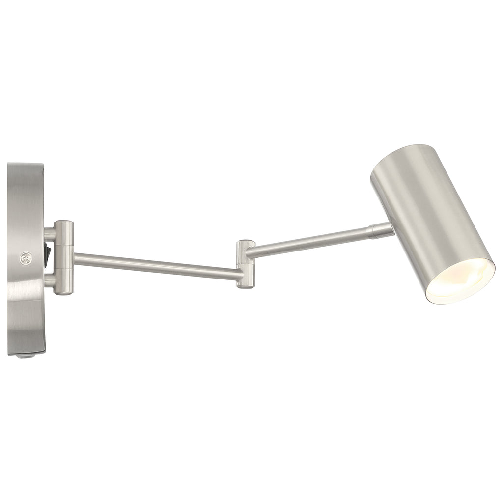 Austin LED Reading Light, Brushed Steel