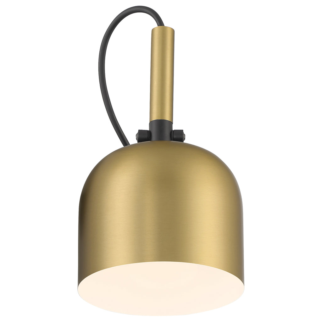 Porto LED Reading Light, Antique Brushed Brass with Black