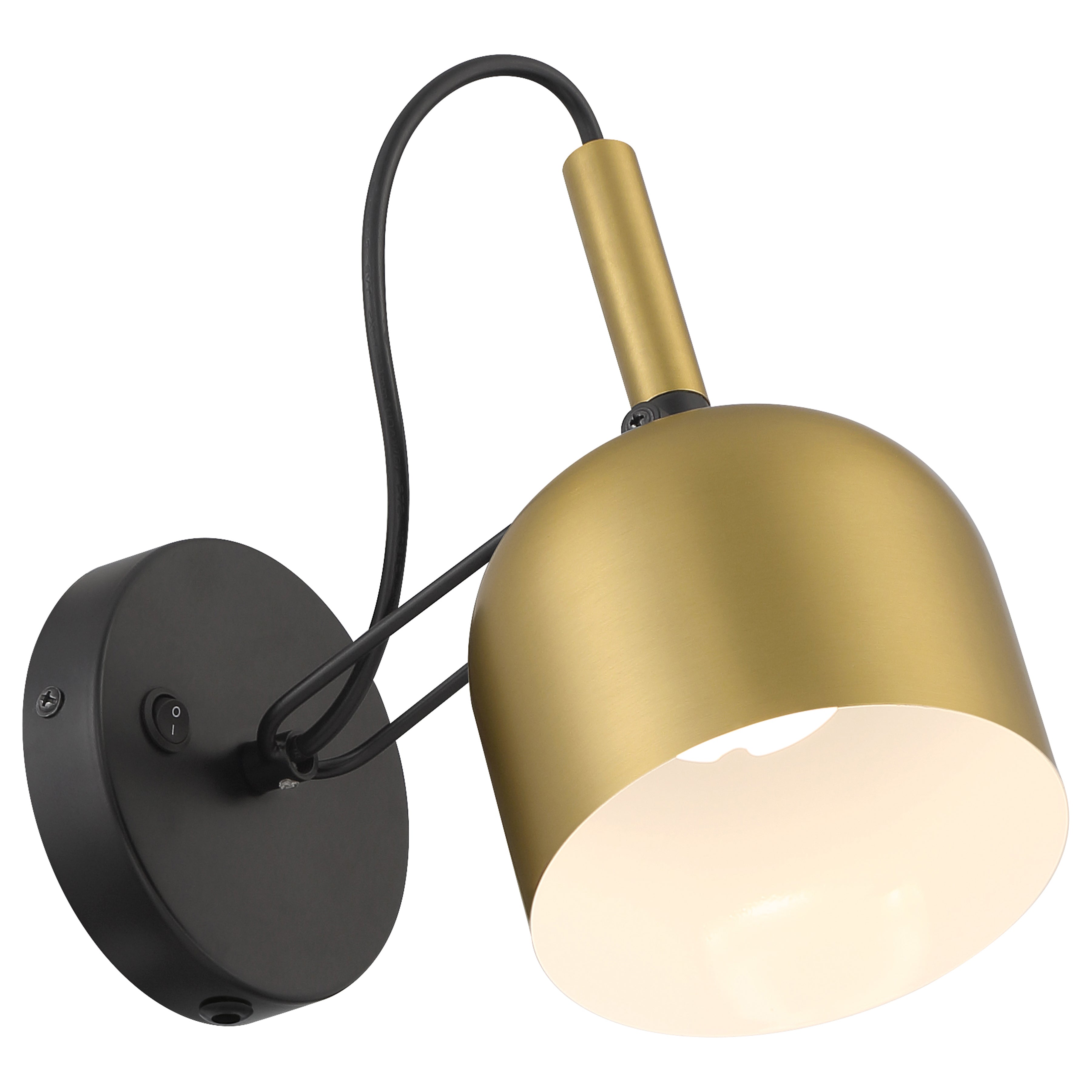 Porto LED Reading Light, Antique Brushed Brass with Black