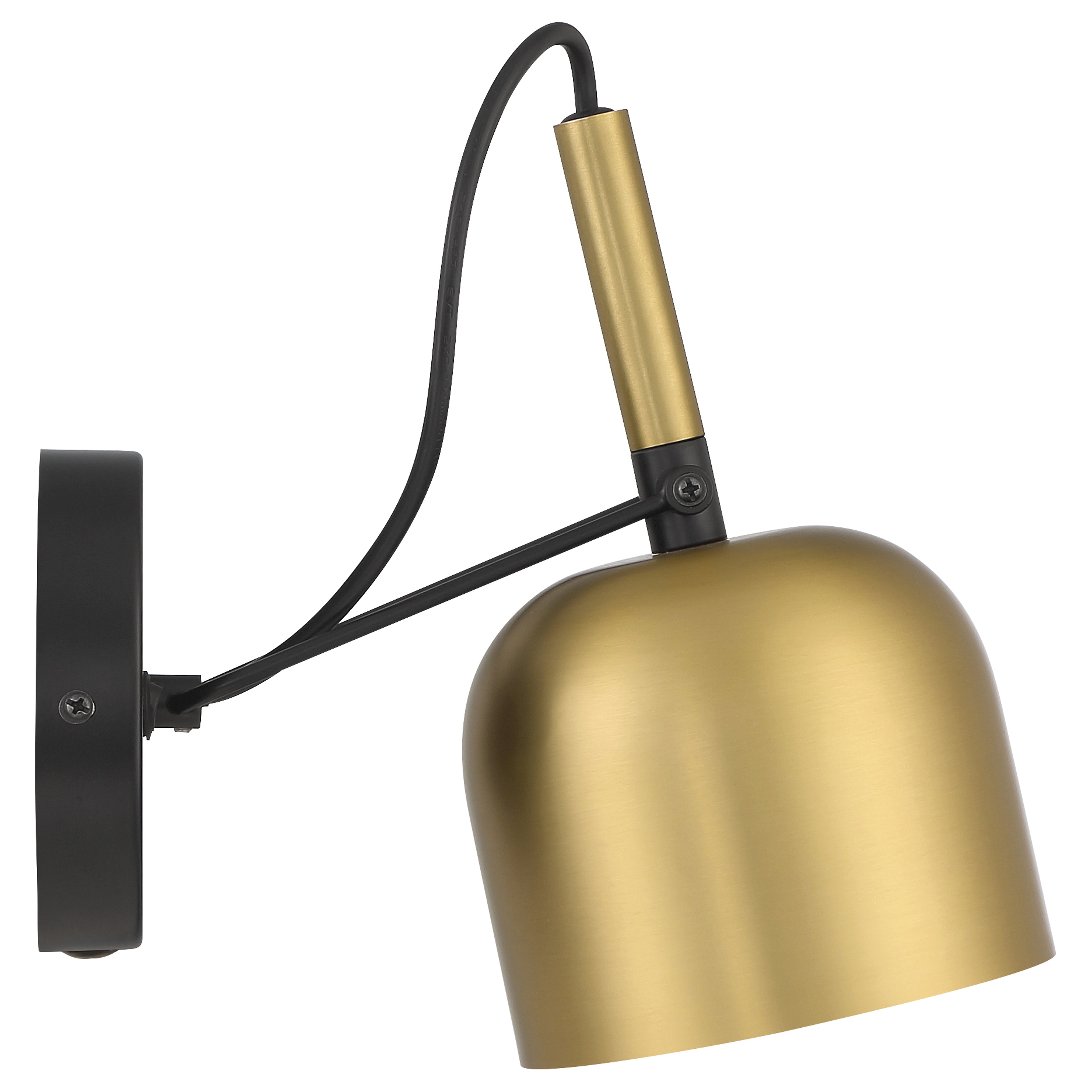 Porto LED Reading Light, Antique Brushed Brass with Black