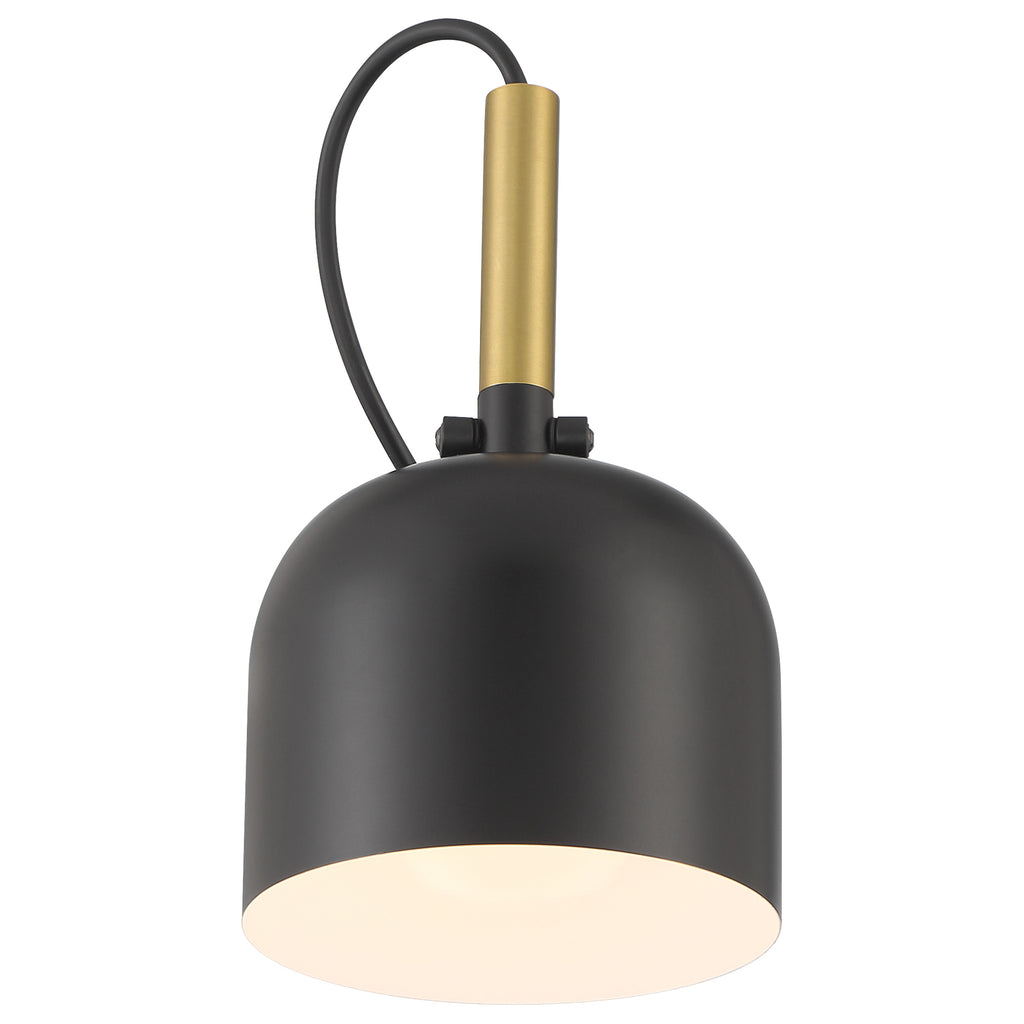 Porto LED Reading Light, Black with Antique Brushed Brass