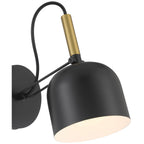 Porto LED Reading Light, Black with Antique Brushed Brass