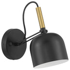 Porto LED Reading Light, Black with Antique Brushed Brass