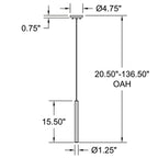 Access Lighting Pipeline LED Pendant, Brushed Steel, image 7