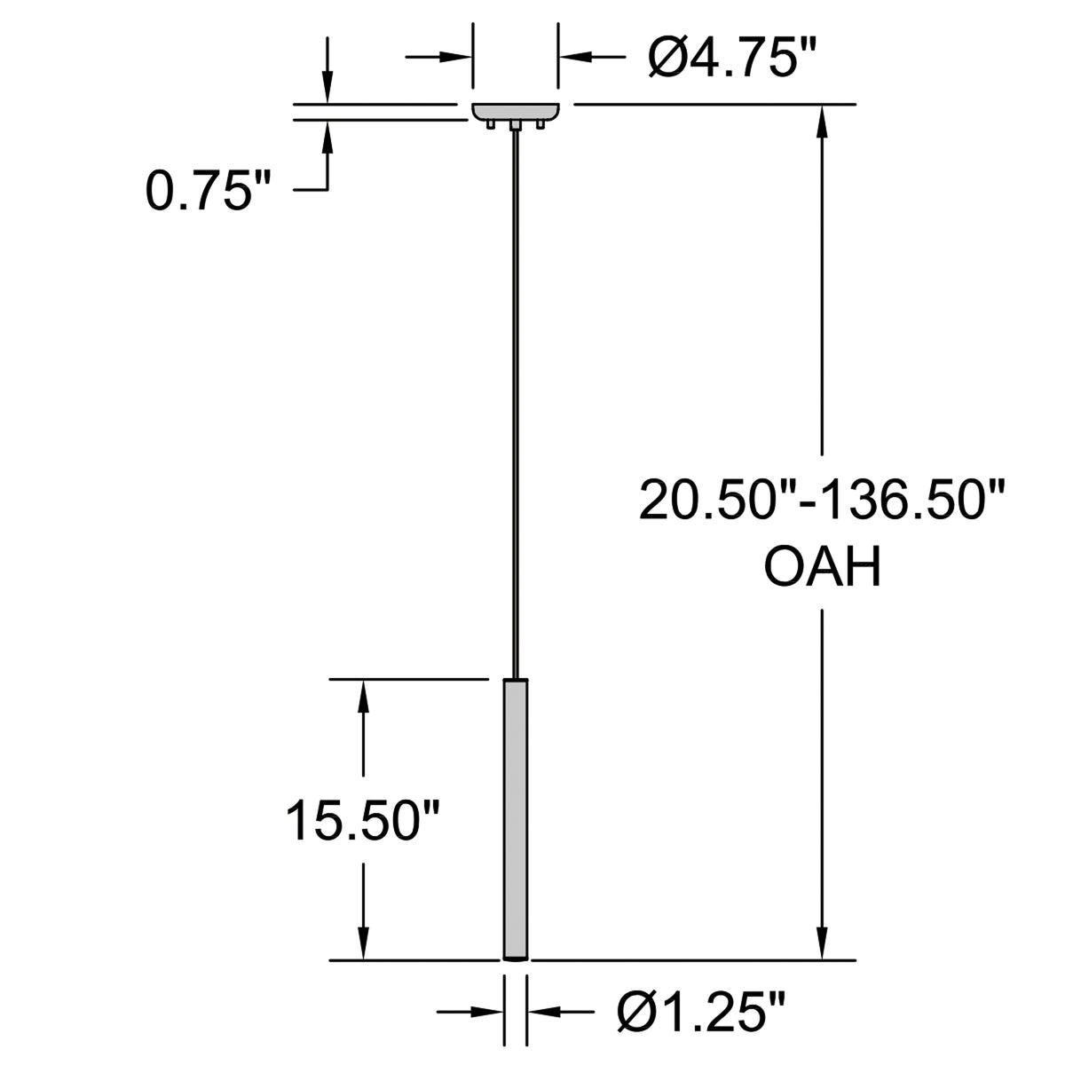 Access Lighting Pipeline LED Pendant, Brushed Steel, image 7