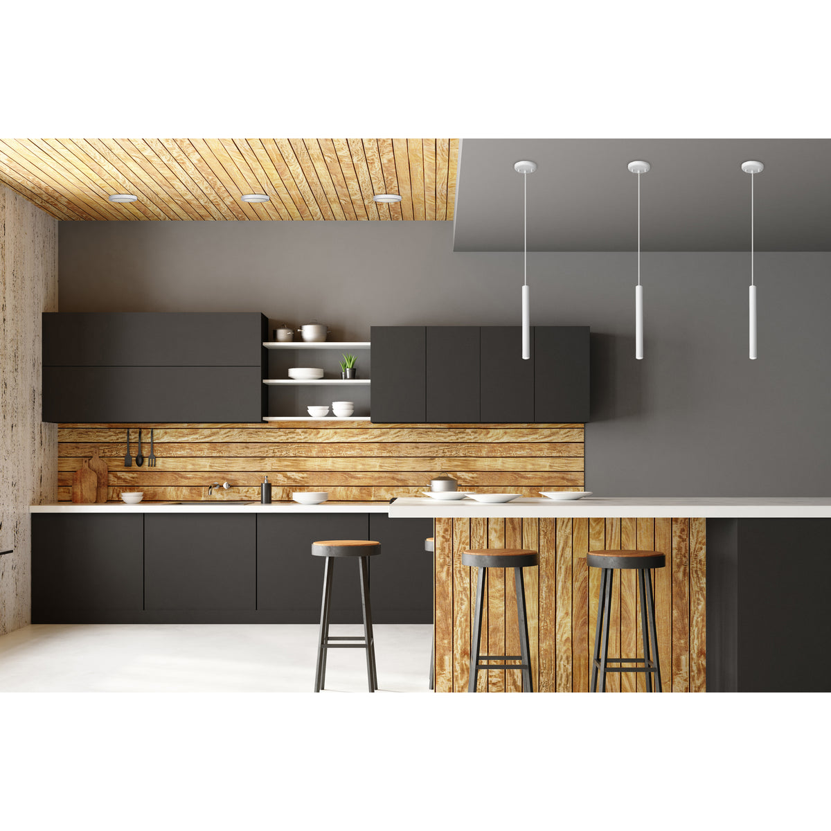 Access Lighting Pipeline LED Pendant, Matte White, image 6