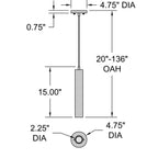 Access Lighting Rex 1 Light LED Pendant, image 7