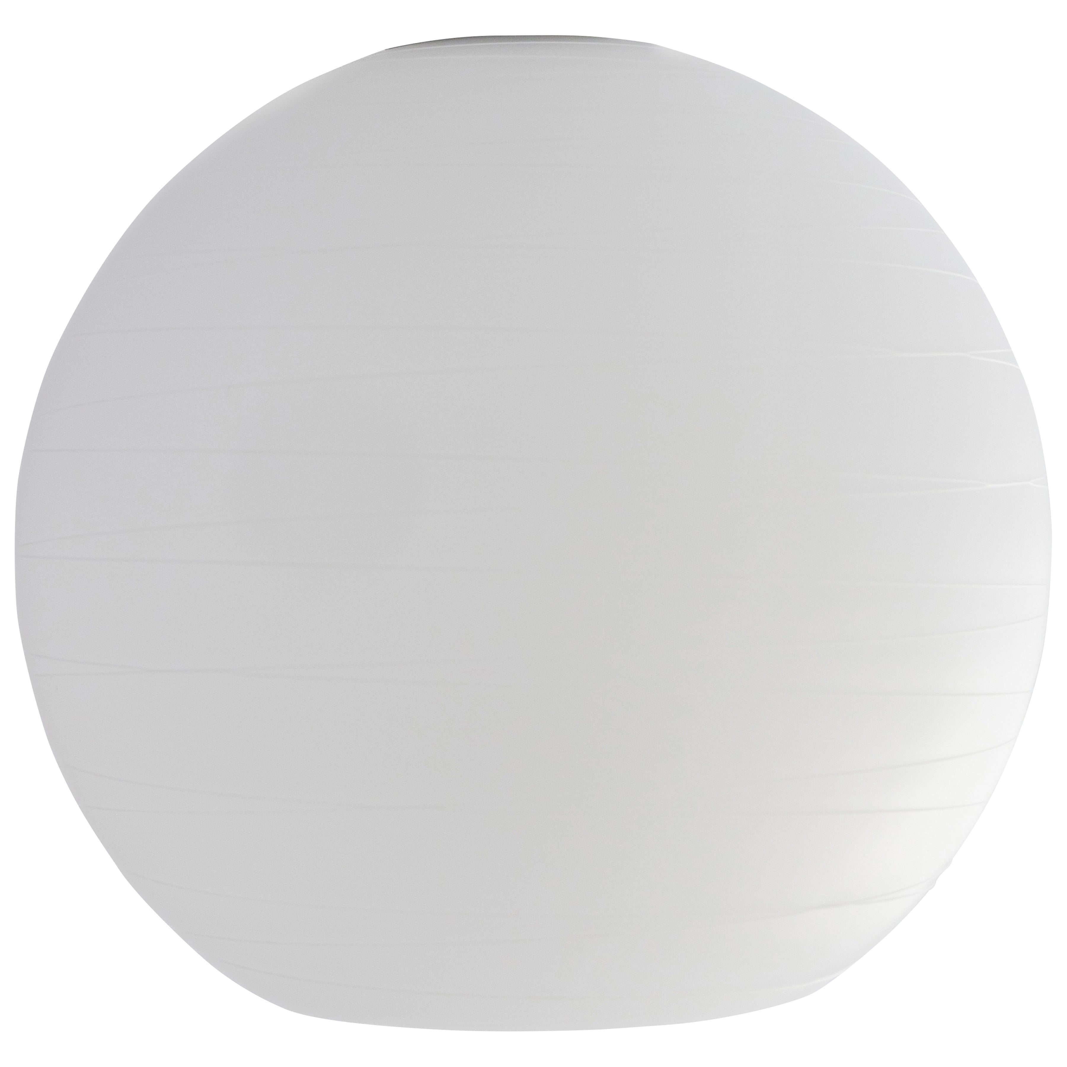 A large, white, spherical paper lantern—Japanese Glass by Access Lighting—with subtle horizontal creases, is shown against a plain white background.