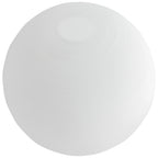 A Japanese Glass light fixture by Access Lighting, featuring a white, spherical design with subtle concentric circles and a small raised center, photographed against a white background.