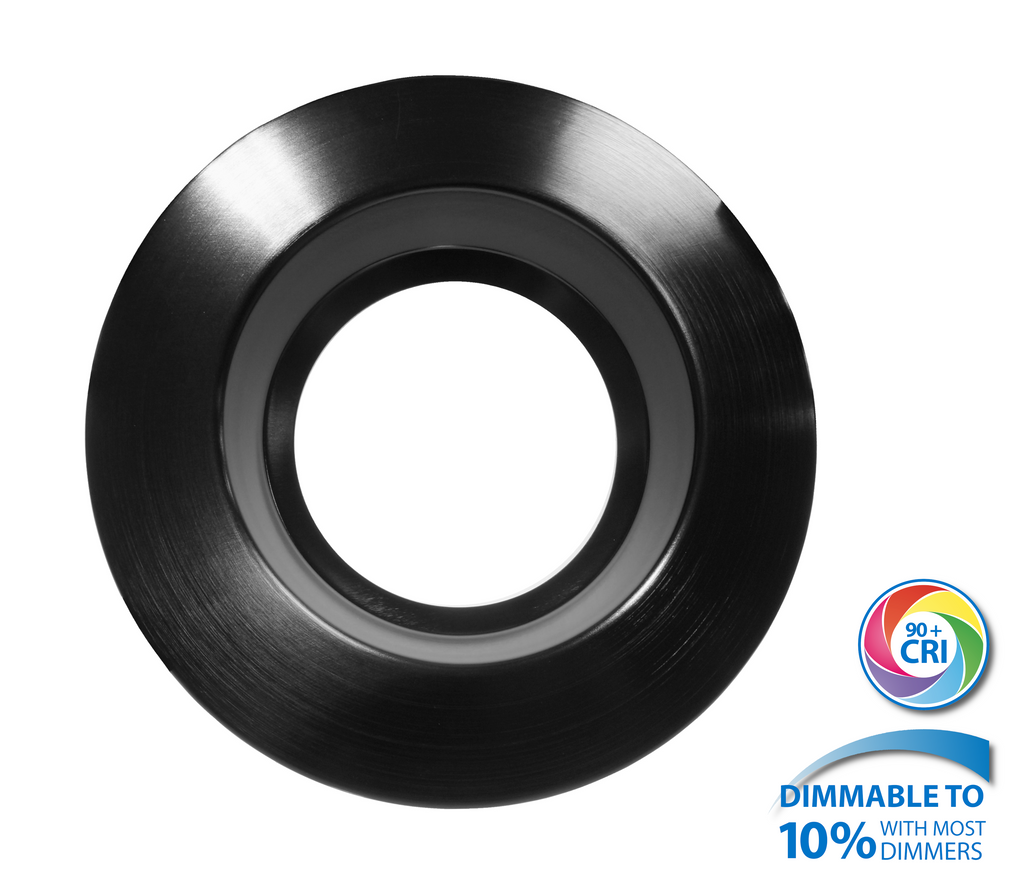 10W LED Recessed Fixture (DCR), 3000K, Black