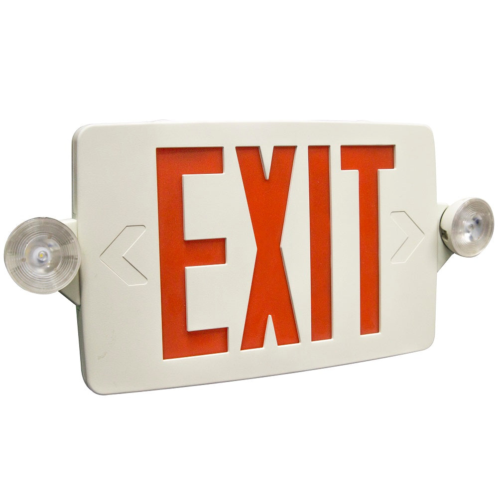 2W LED Exit Sign & Emergency Light Combo — White