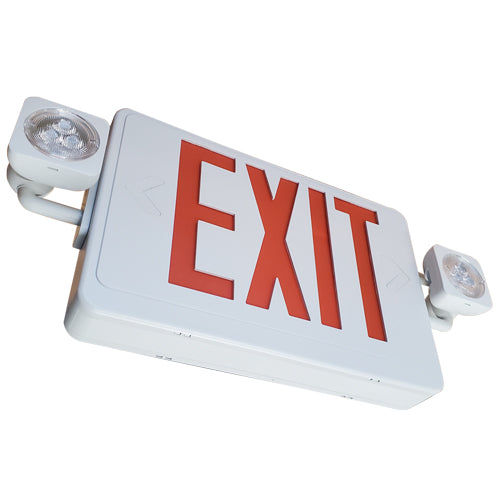 3W LED Exit Sign & Emergency Light Combo — White