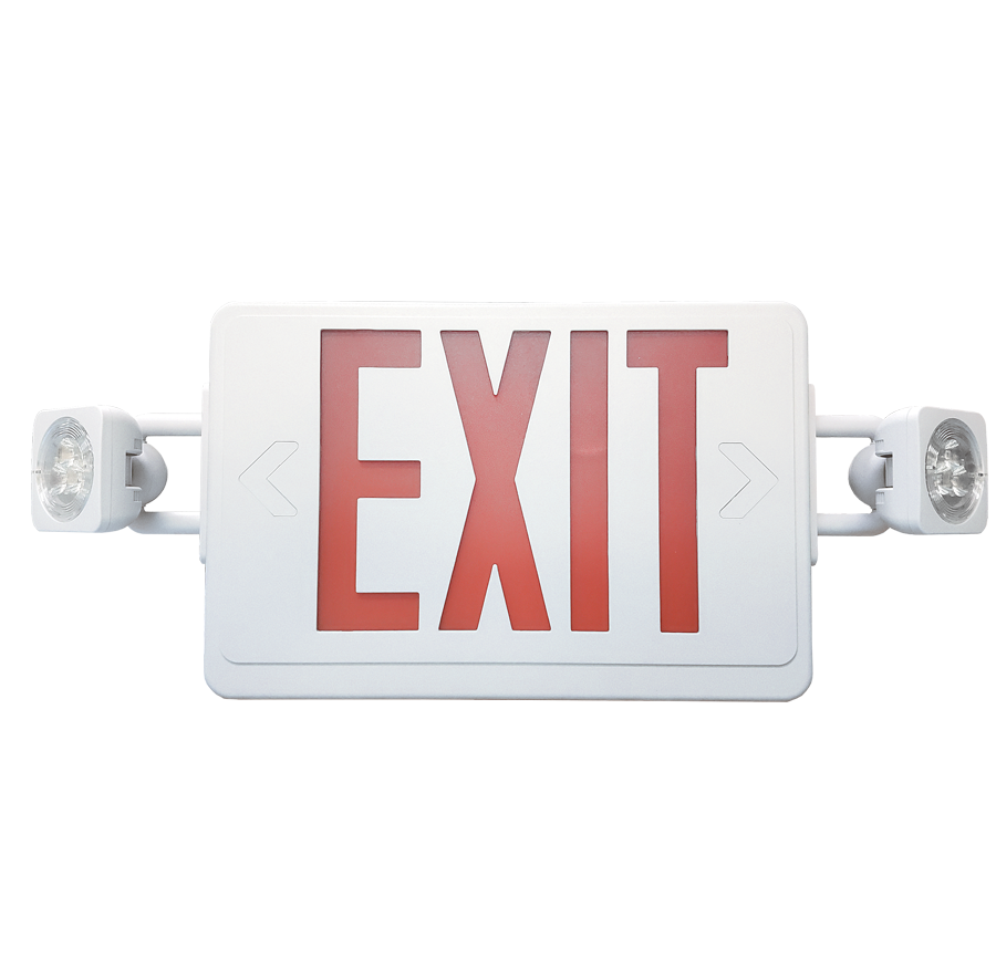 3W LED Exit Sign & Emergency Light Combo — White