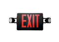 3W LED Exit Sign & Emergency Light Combo — Black