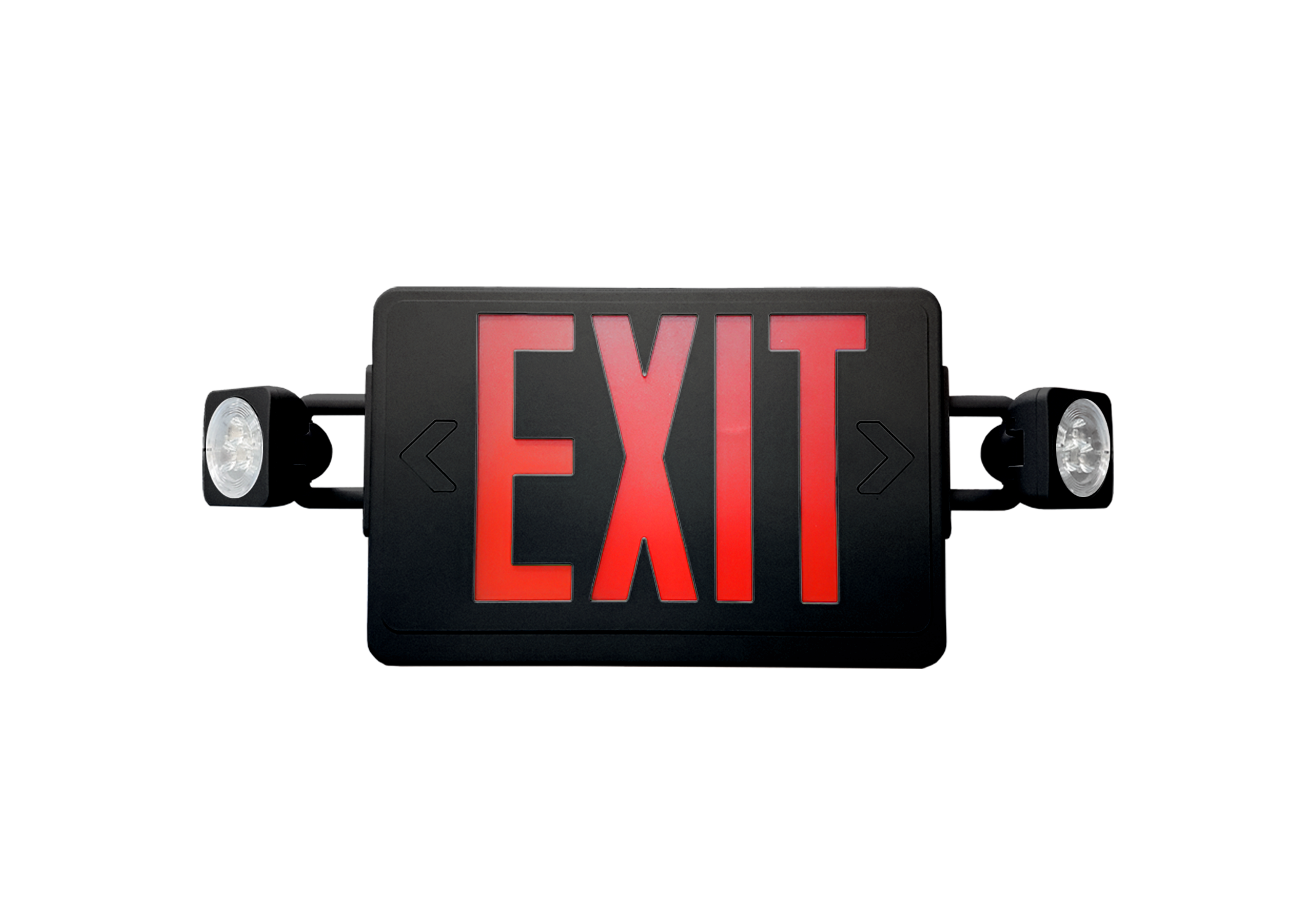 3W LED Exit Sign & Emergency Light Combo — Black