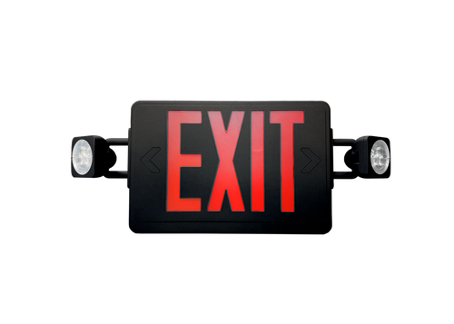 GradeONE 3W LED Exit Sign & Emergency Light Combo — Black, image 2