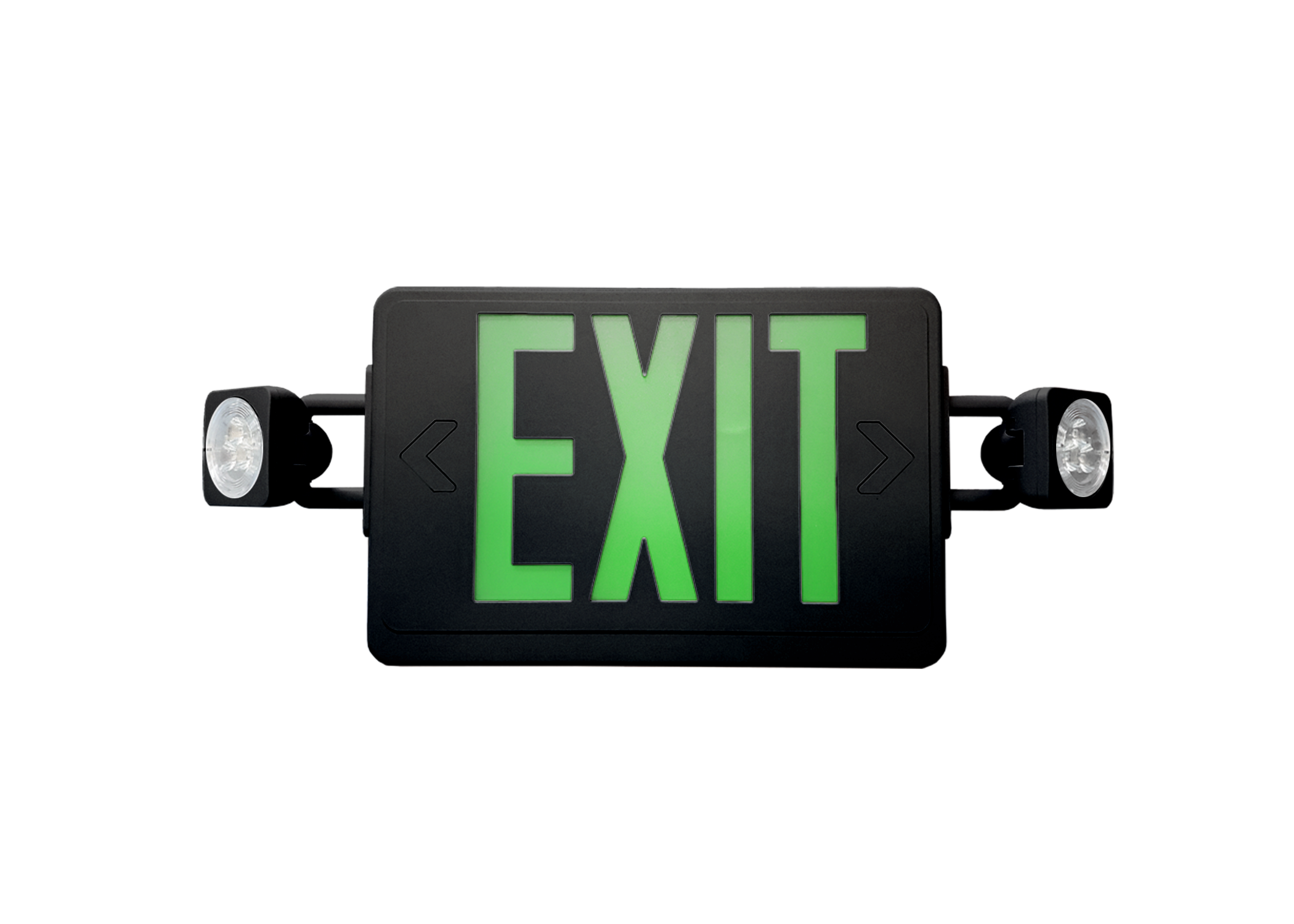 3W LED Exit Sign & Emergency Light Combo — Black