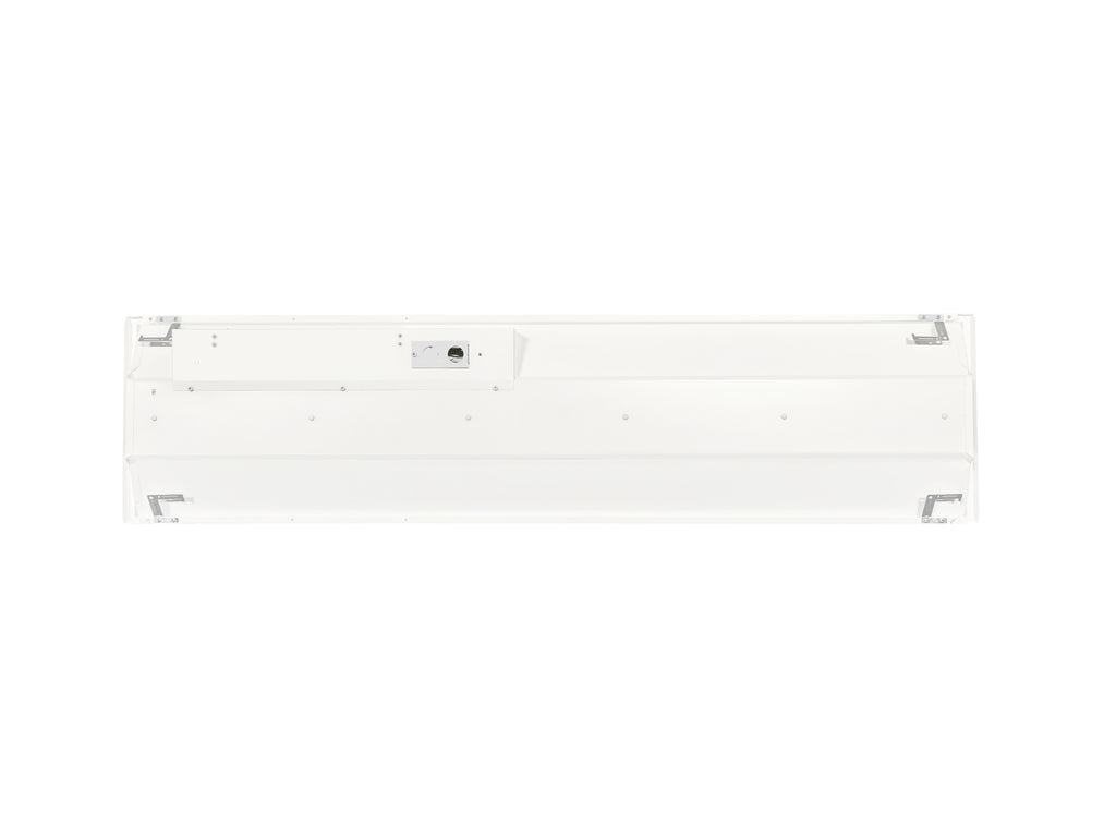The GKOLED 30W Selectable LED Recessed Panel — 1x4 is shown from below, featuring a rectangular white design with a metal casing and visible mounting brackets, set against a plain white background.