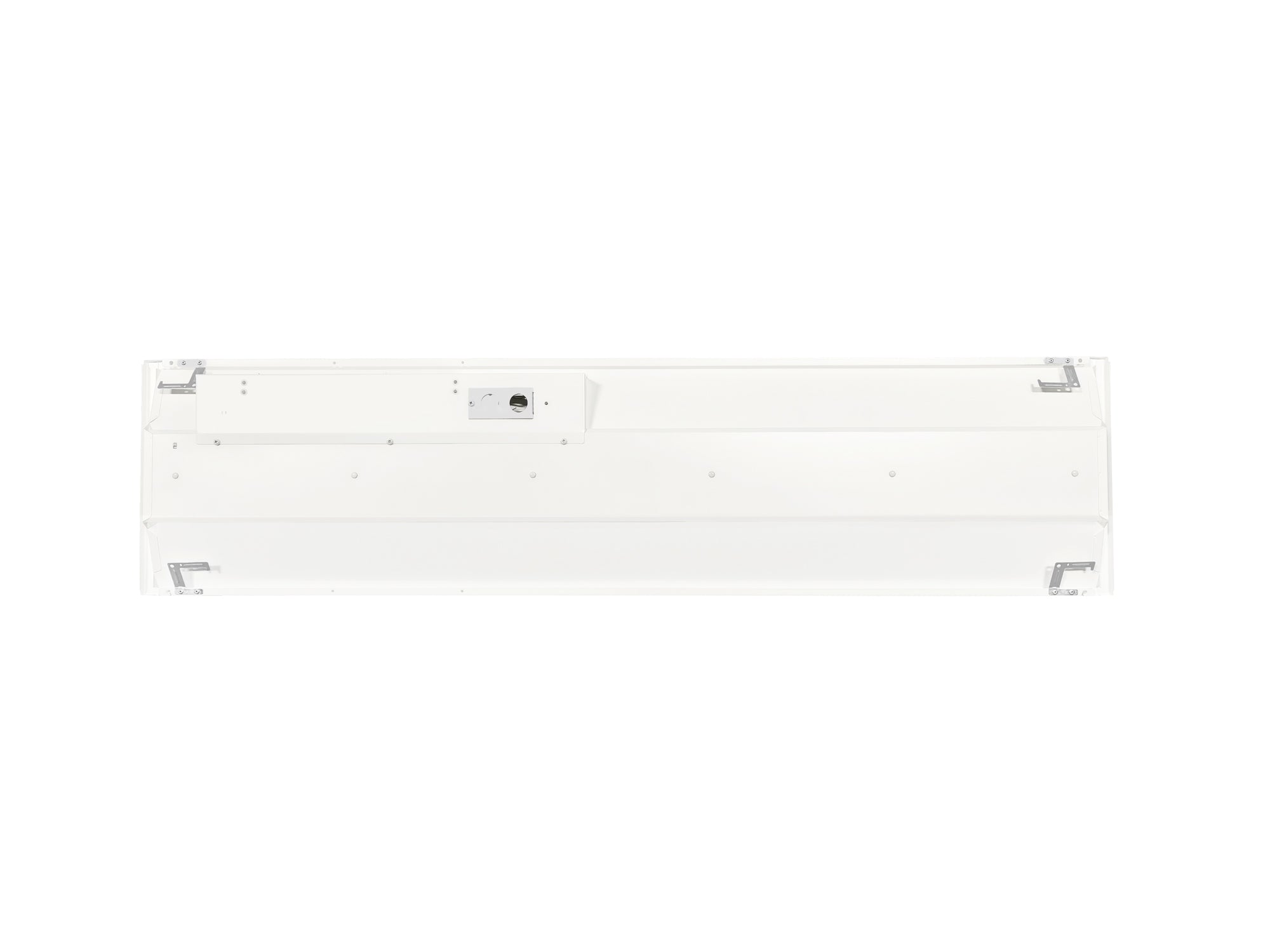 The GKOLED 30W Selectable LED Recessed Panel — 1x4 is shown from below, featuring a rectangular white design with a metal casing and visible mounting brackets, set against a plain white background.