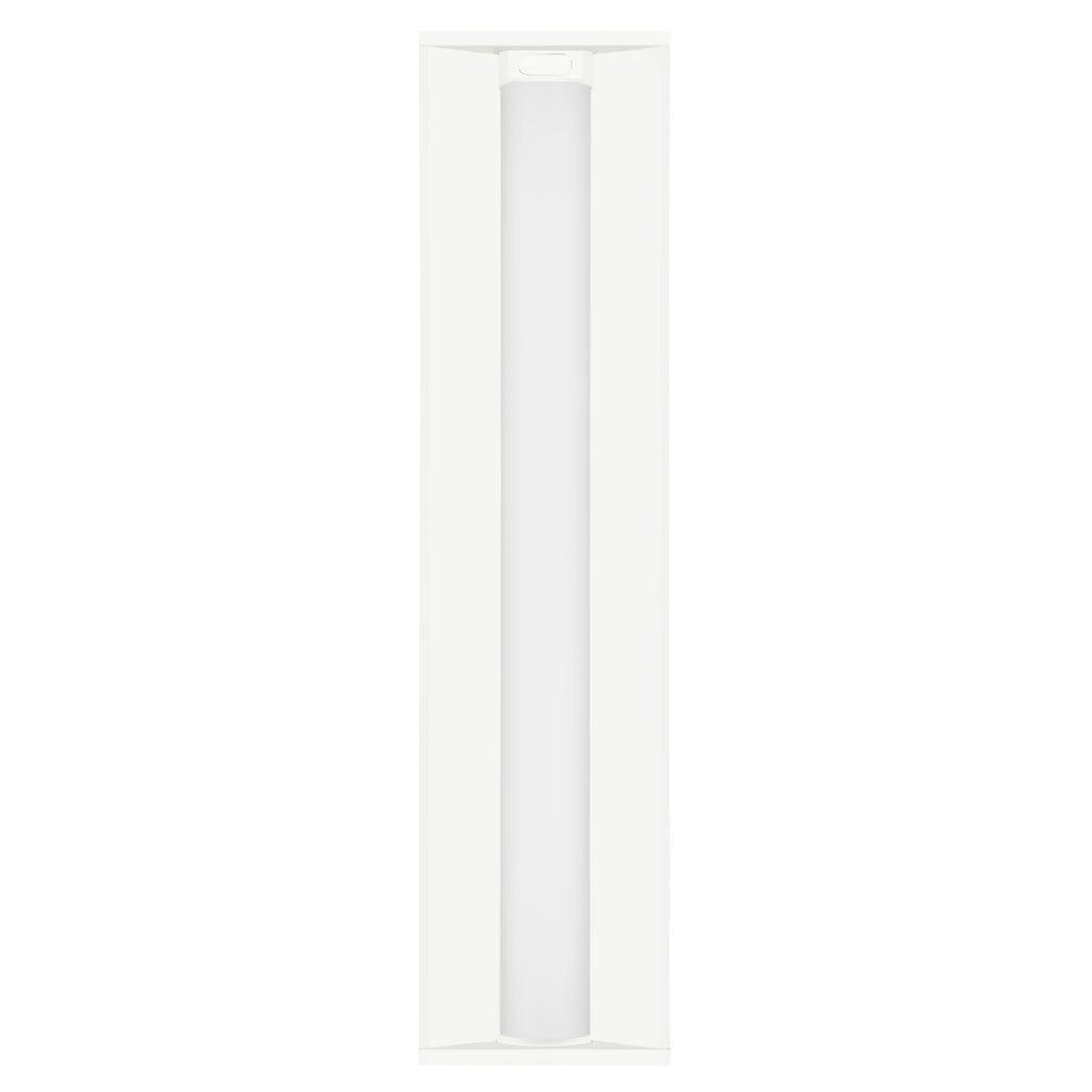 GKOLED 30W Selectable LED Recessed Panel — 1x4, a rectangular white ceiling fixture featuring a central long cylindrical bulb, as seen from directly below.