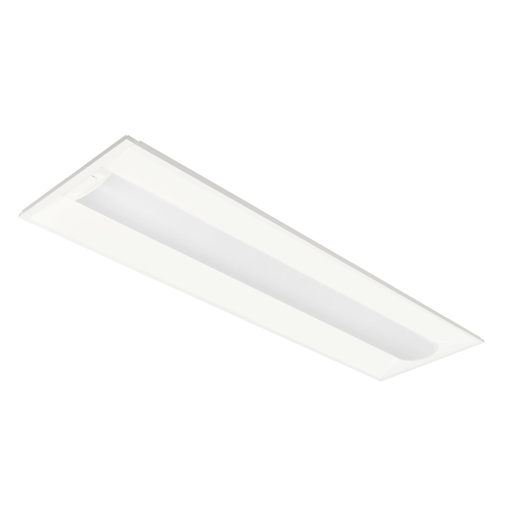 The GKOLED 30W Selectable LED Recessed Panel — 1x4 is a rectangular white ceiling light fixture with a recessed center panel, designed for installation in drop ceilings or commercial settings.