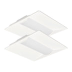 Two GKOLED 30W Selectable LED Recessed Panel 2x2 lights are shown, each with a central diffused section, positioned at an angle against a plain white background.