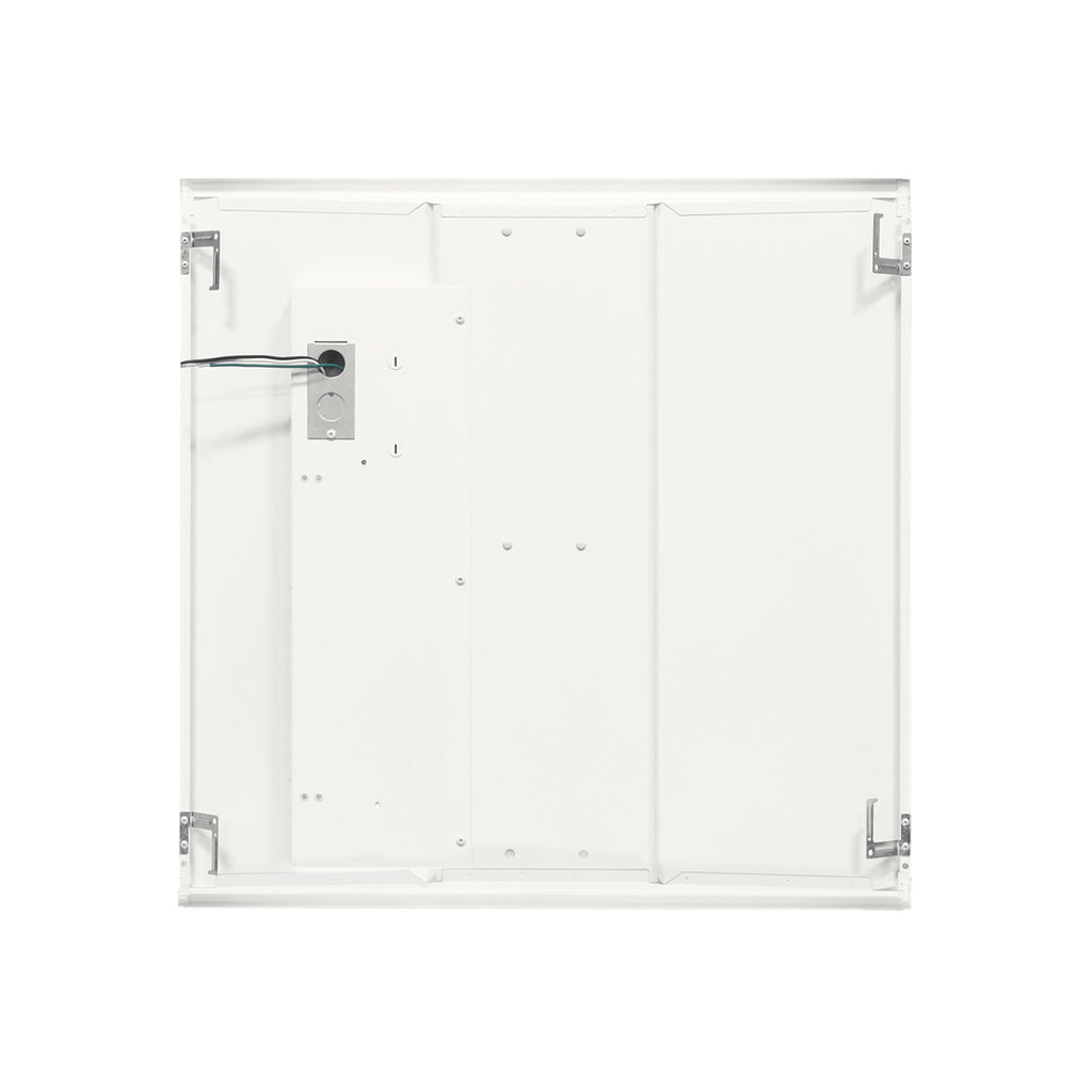 Back view of the GKOLED 30W Selectable LED Recessed Panel — 2x2, showing visible wiring and metal mounting brackets at each corner.