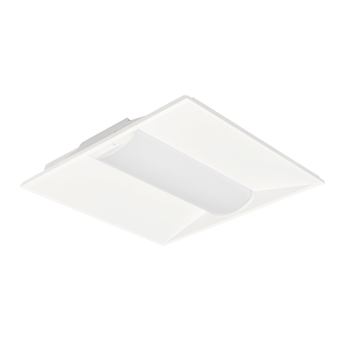 GKOLED 30W Selectable LED Recessed Panel (2x2) fixture featuring a central frosted panel, viewed from a low angle against a white background.