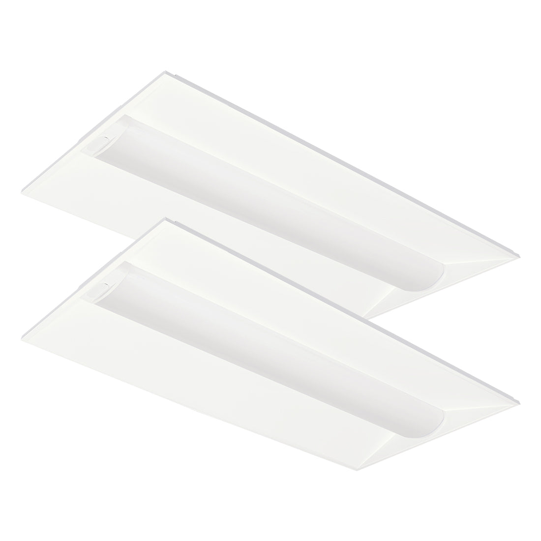 Two GKOLED 35W Selectable LED Recessed Panel 2x4 fixtures with white diffusers, shown on a white background.