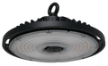 236W Selectable LED Round High Bay — Type V by GradeONE, featuring a black heatsink, circular LED array, and a top hanging hook, shown from below against a white background.