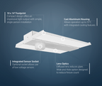 129W LED Suspended Fixture, Medium (HML1), 4000K, White, 18,138 lm
