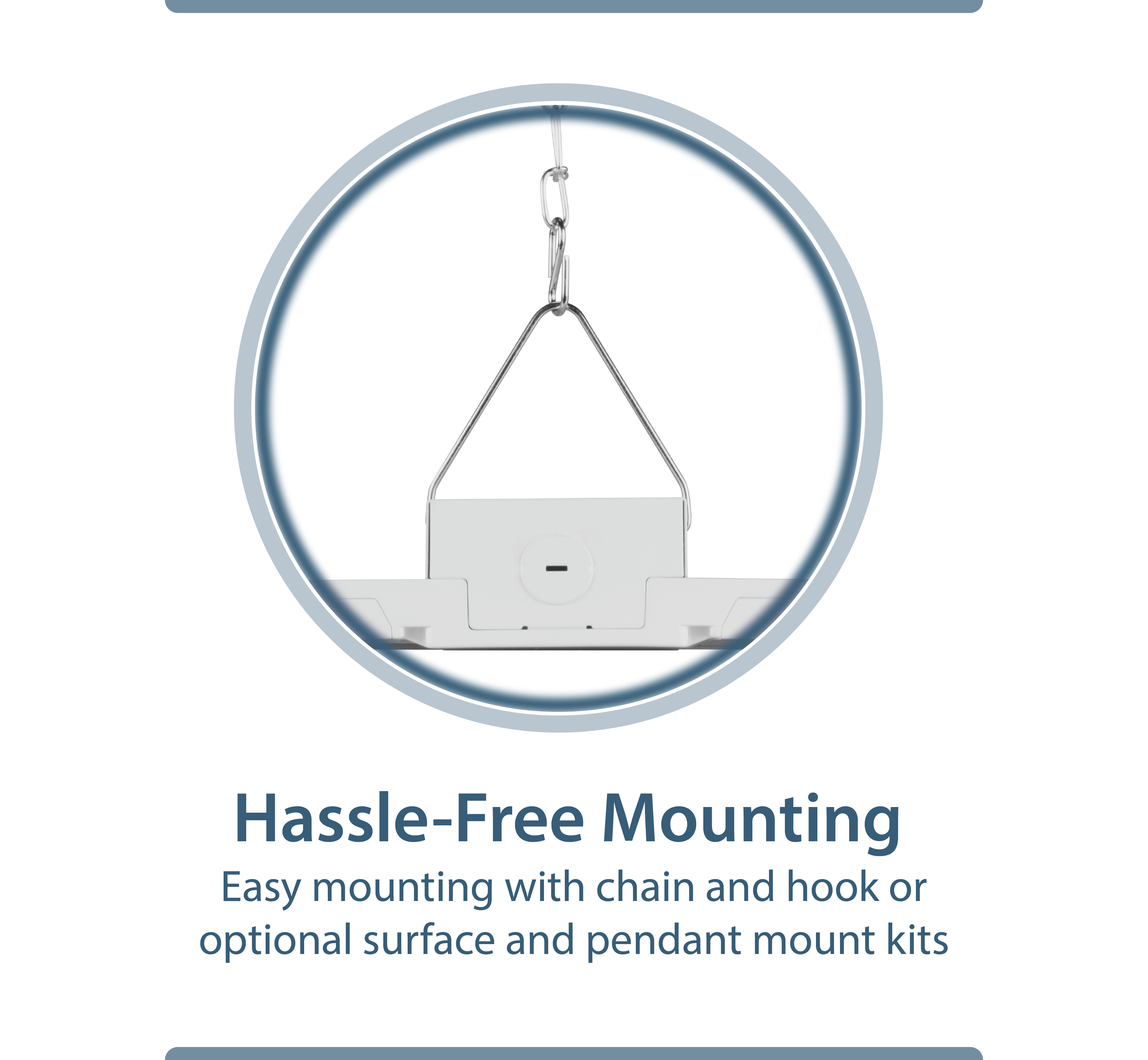 129W LED Suspended Fixture, Medium (HML1), 4000K, White, 18,138 lm