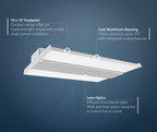 129W LED Suspended Fixture, Medium (HML1), 4000K, White, 18,138 lm