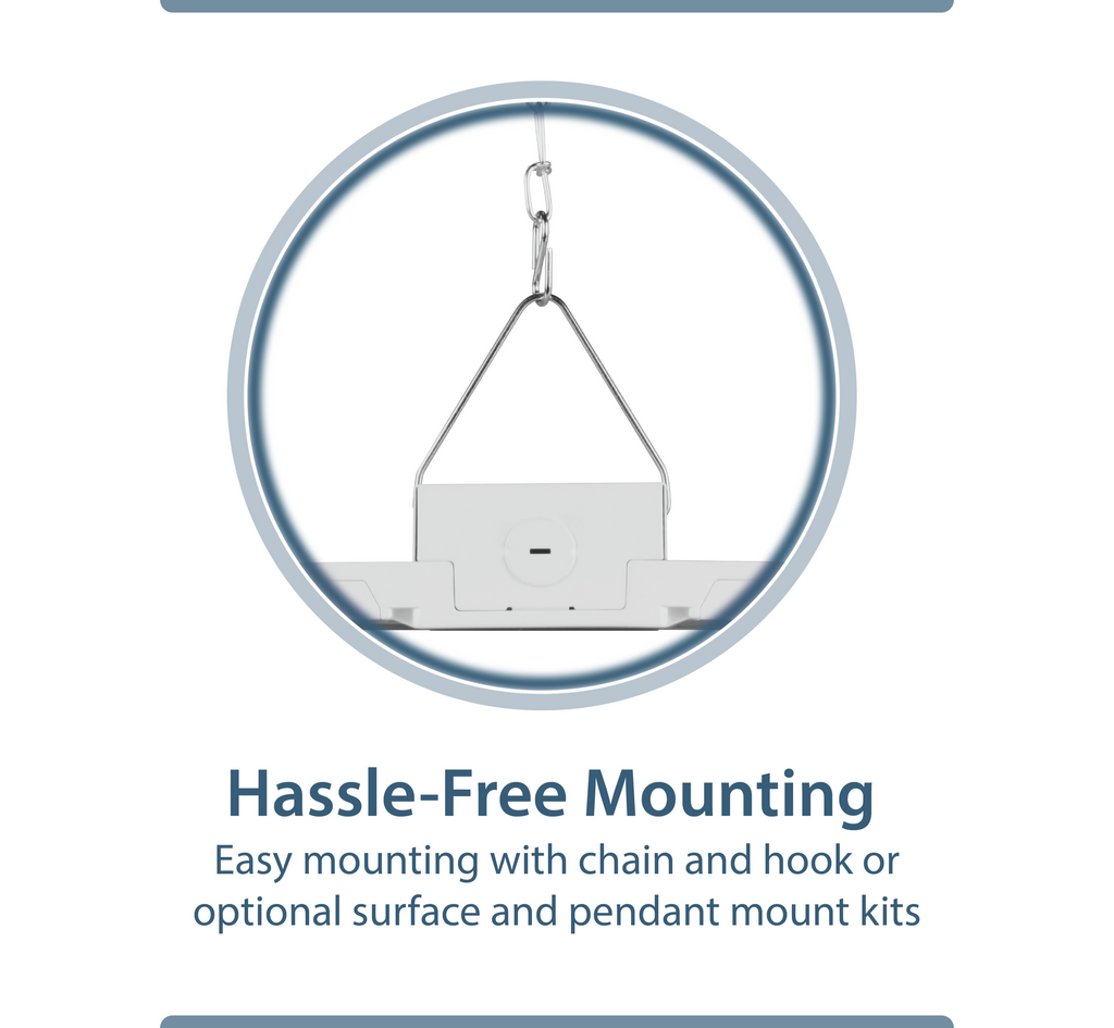 129W LED Suspended Fixture, Medium (HML1), 4000K, White, 18,138 lm