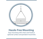 129W LED Suspended Fixture, Medium (HML1), 4000K, White, 18,138 lm